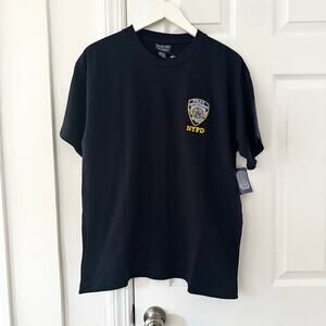 NY Popular Licensed 2006 NWT Navy Blue T Shirt Embroidered NYPD Patch Large